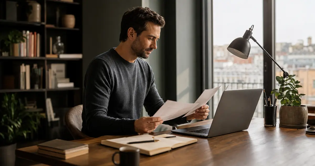 Professionnel comparant deux possibilités d’emploi